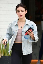 Lucy Hale in Denim Jacket - Out in Los Angeles