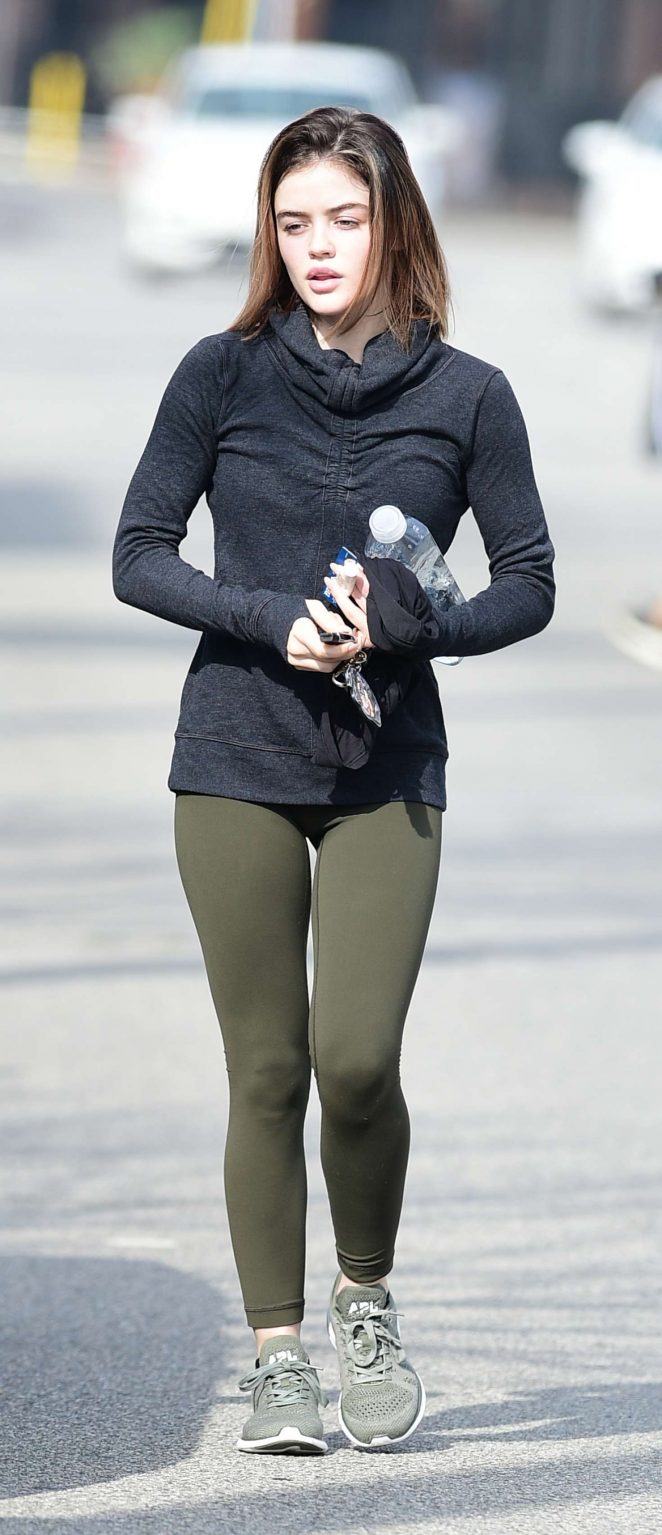 Lucy Hale in Green Tights -19 | GotCeleb