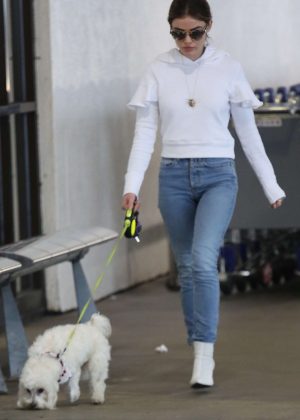 Lucy Hale in Jeans at LAX airport in Los Angeles