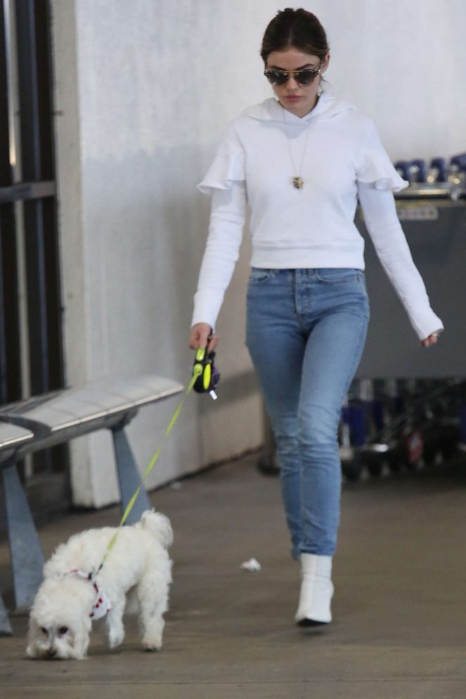 Lucy Hale in Jeans at LAX airport in Los Angeles