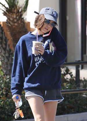 Lucy Hale in Short Shorts out in West Hollywood