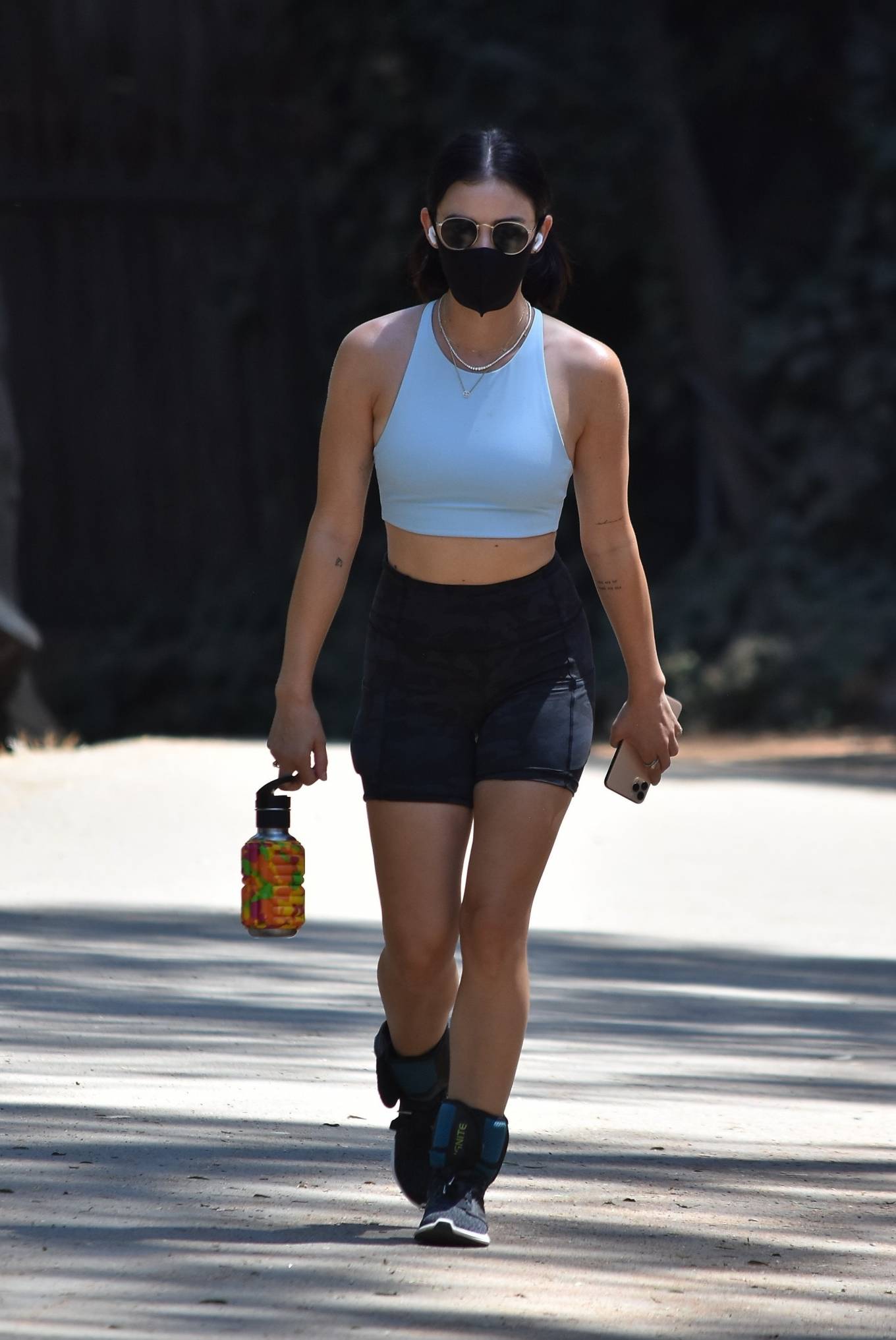 Lucy Hale 2020 : Lucy Hale – In short tights out for a hike in Studio City-12