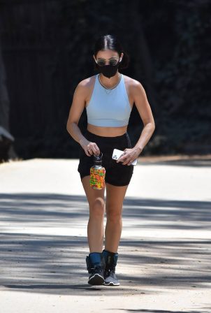 Lucy Hale - In short tights out for a hike in Studio City