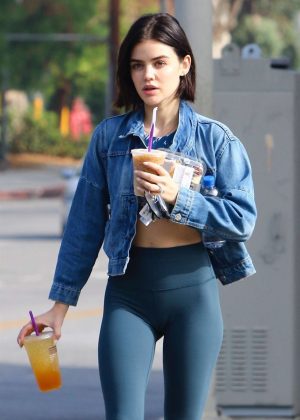 Lucy Hale in Tights - Heads to the gym in Los Angerles