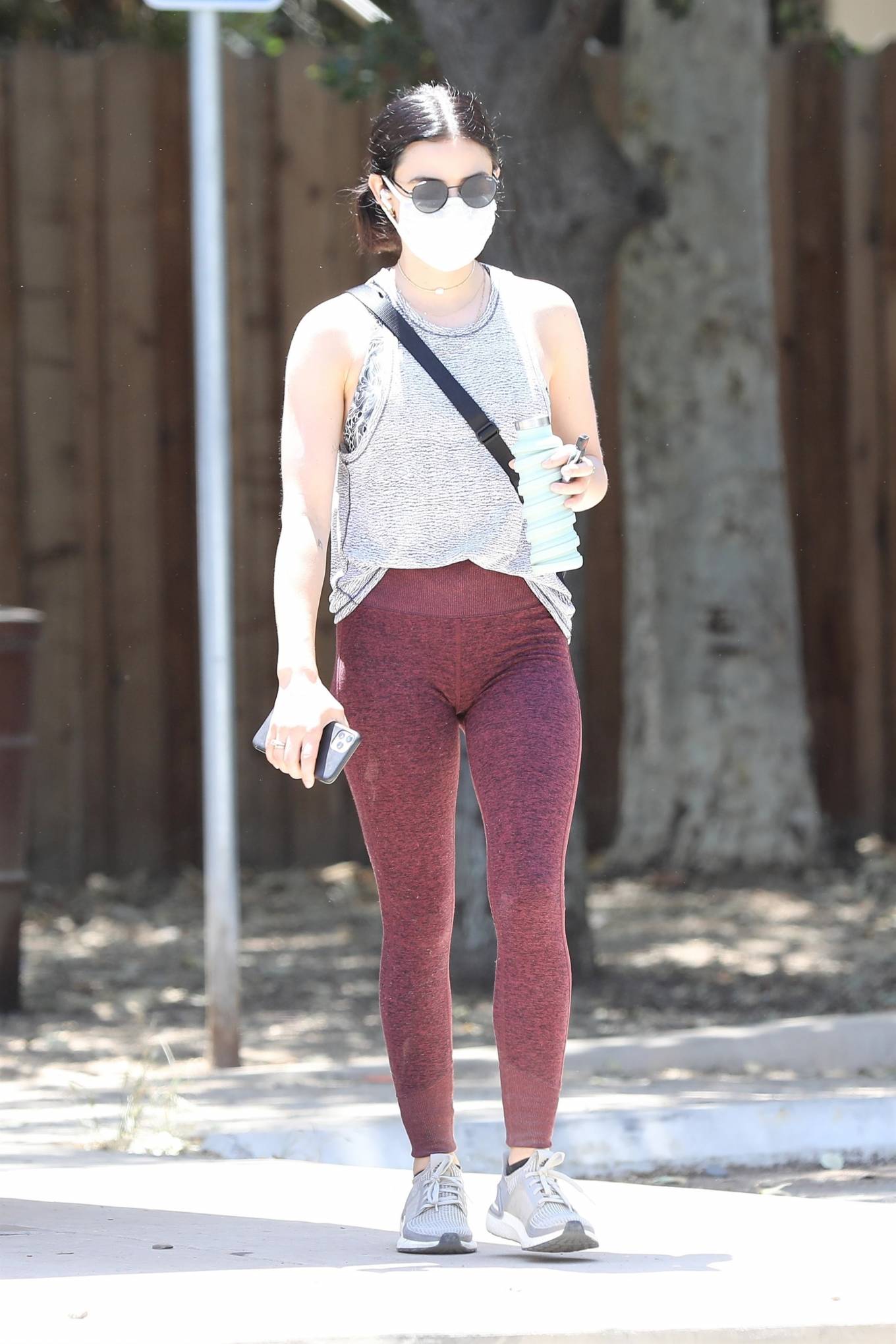 Lucy Hale - In tights out in Los Angeles