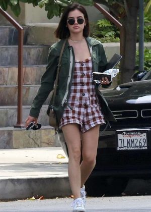 Lucy Hale - Leaving her friend's house in Los Angeles