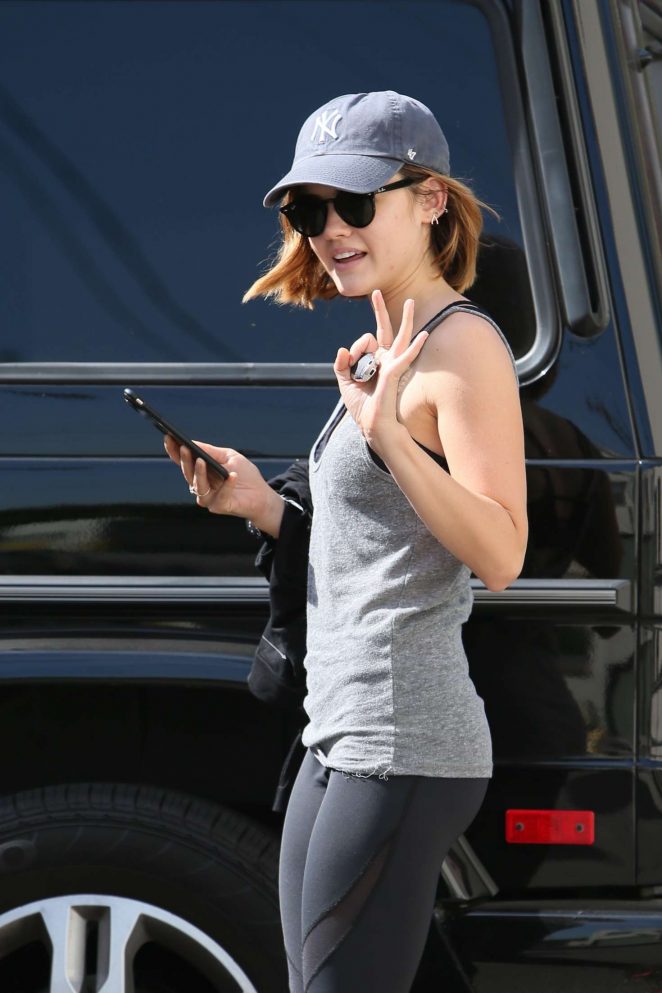 Lucy Hale - Leaving the gym in LA
