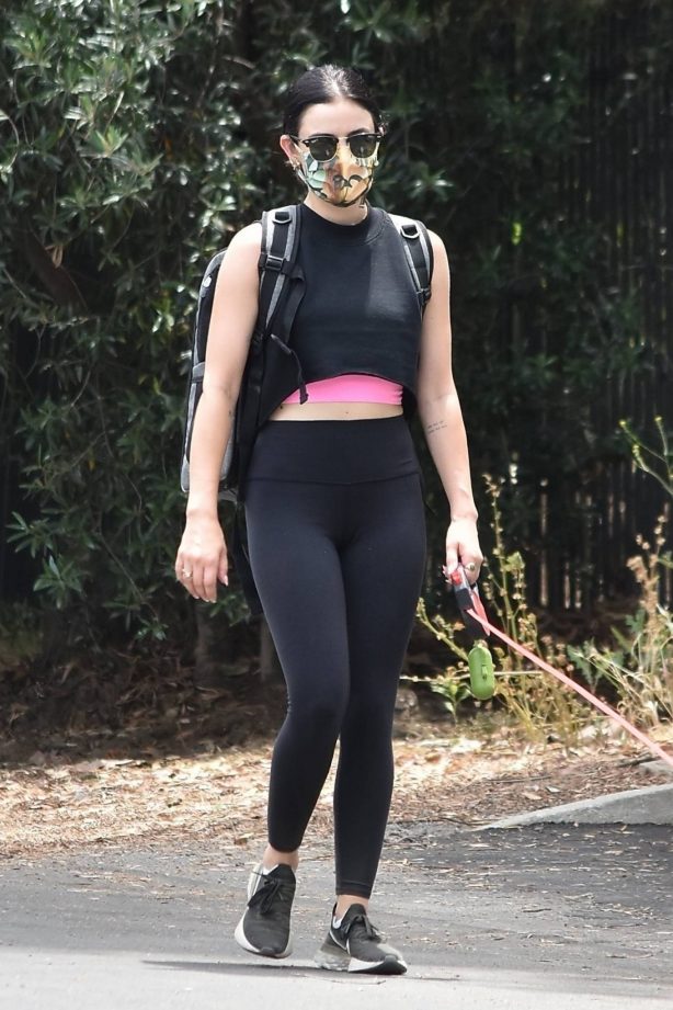 Lucy Hale - On a hike with a friend in Studio City