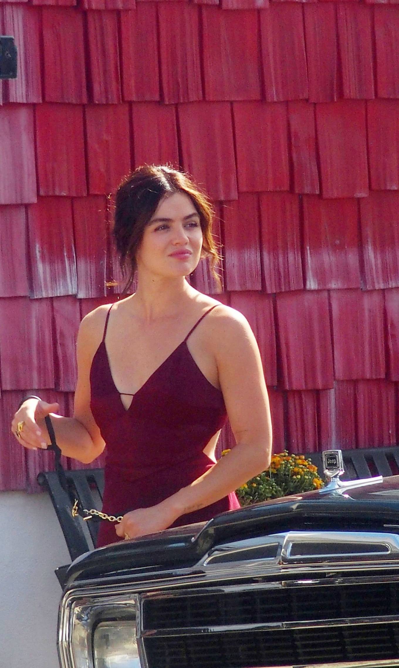 Lucy Hale - On the set of 'Which Brings Me to You' in Keyport