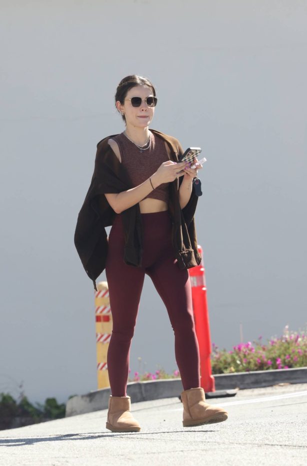 Lucy Hale - Pictured after morning pilates class in West Hollywood