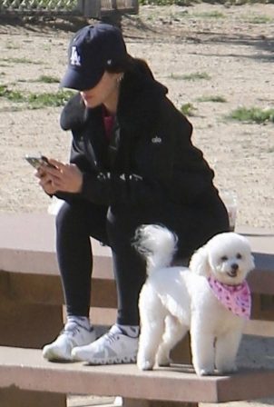 Lucy Hale - Seen at dog park in Hollywood Hills