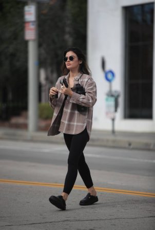 Lucy Hale - Seen on her way to a yoga class in Los Angeles