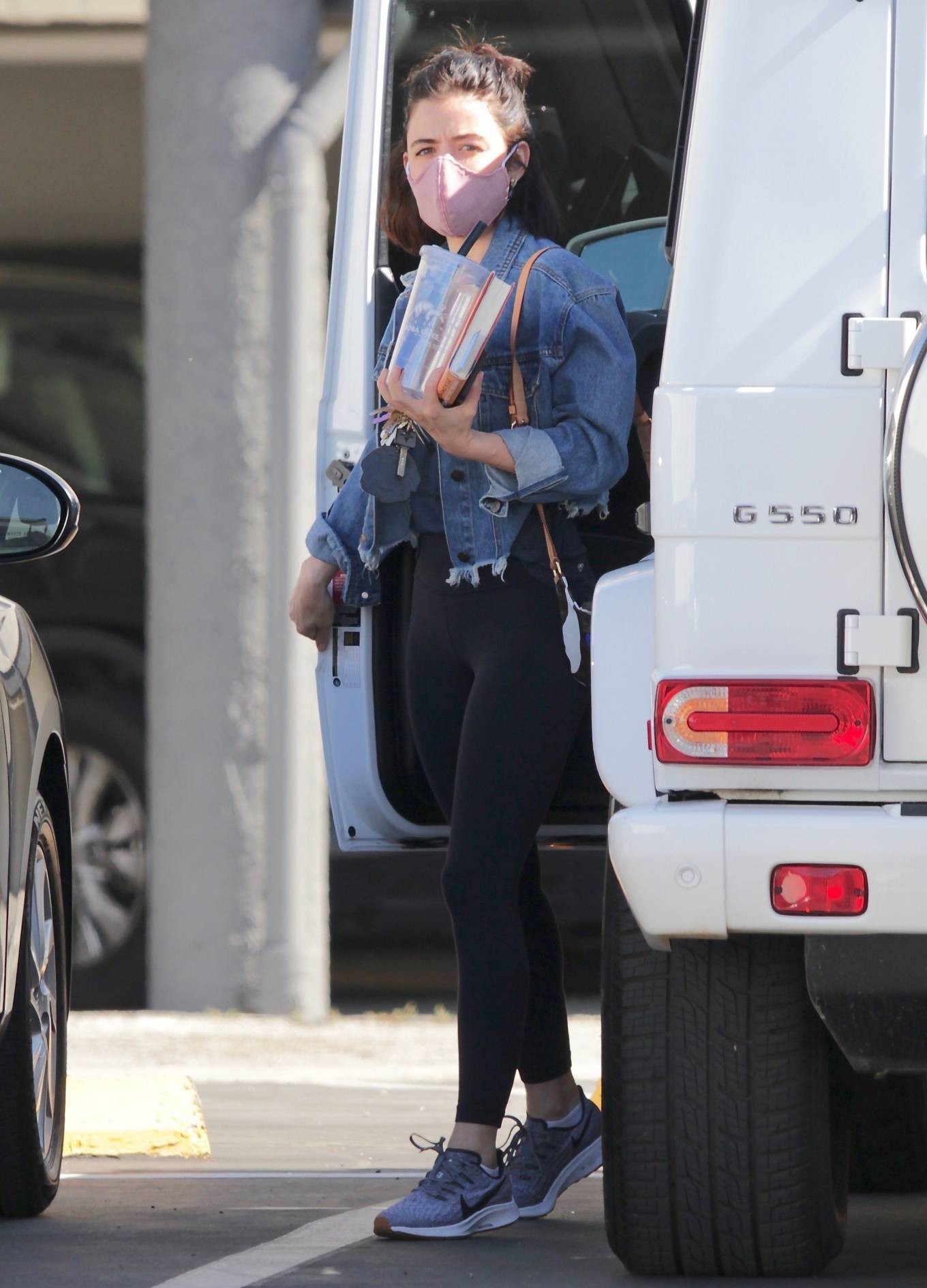 Lucy Hale â€“ Seen while she gets coffee at a Starbucks drive-thru