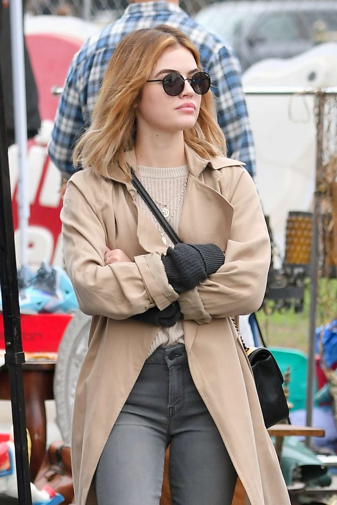 Lucy Hale - Shopping at a Local Flea Market in Los Angeles