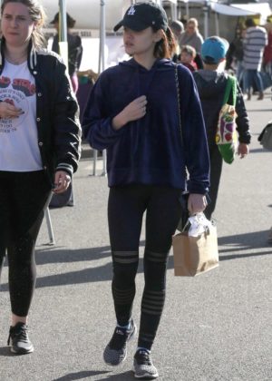 Lucy Hale - Shopping at the Farmer's Market in Studio City