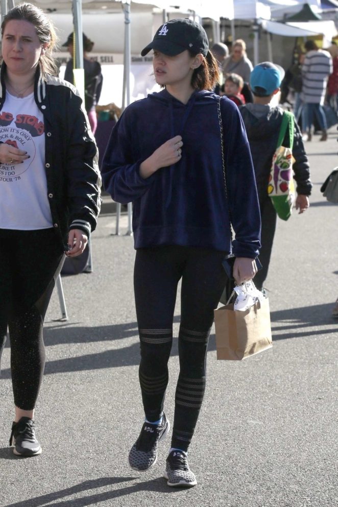 Lucy Hale - Shopping at the Farmer's Market in Studio City