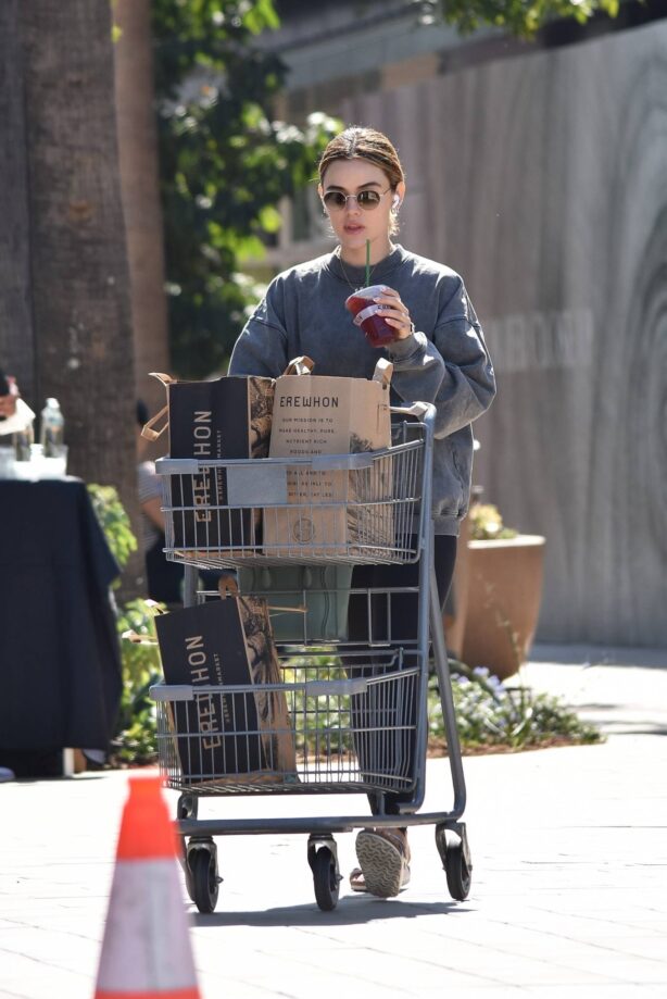 Lucy Hale - Shopping candids at Erewhon Market in Studio City