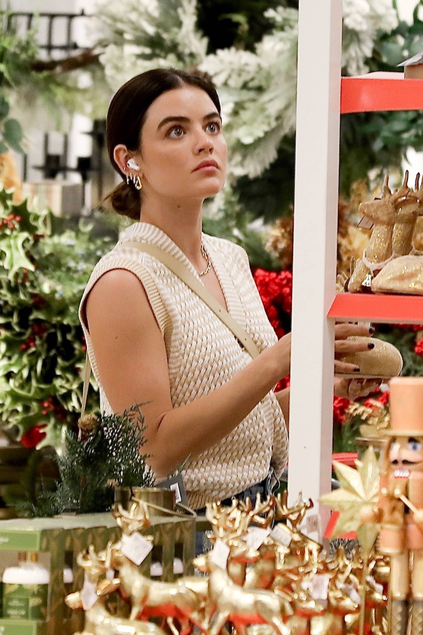 Lucy Hale - Shopping for Christmas decorations at Target in Los Angeles