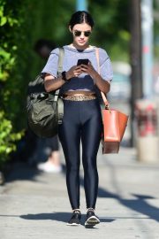 Lucy Hale - Shopping in casual active wear in Studio City