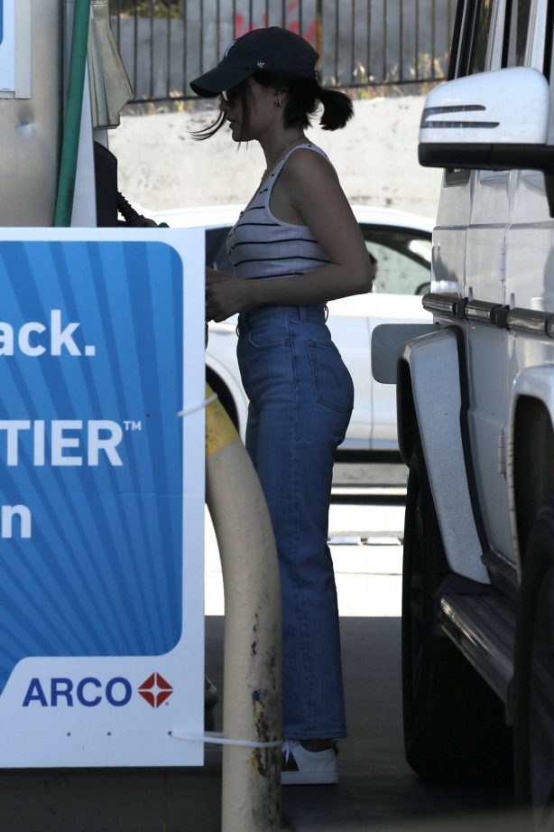 Lucy Hale - Spotted at the Gas Station