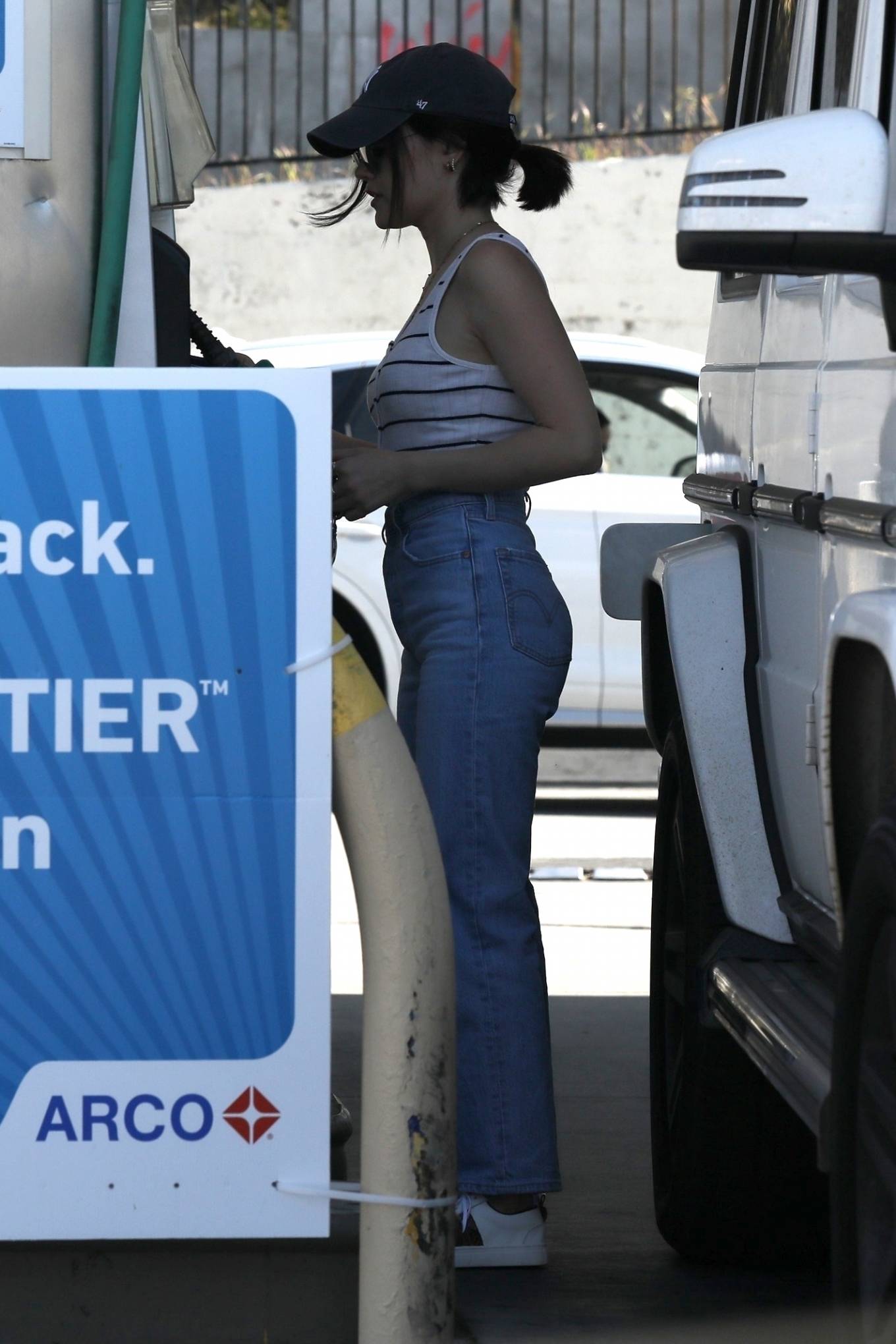 Lucy Hale â€“ Spotted At The Gas Station