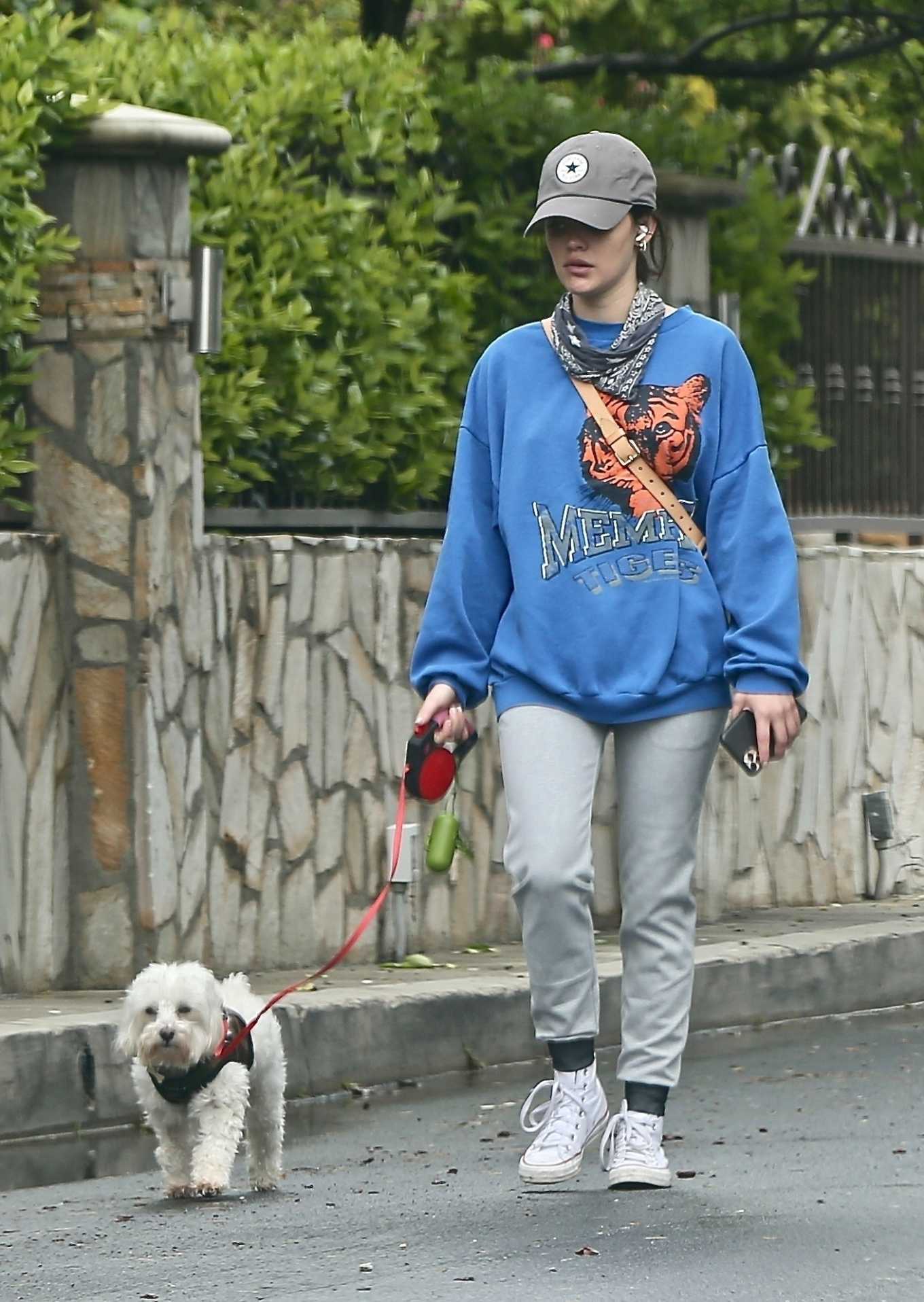Lucy Hale â€“ Spotted While Walking Her Dog Elvis In Los Angeles