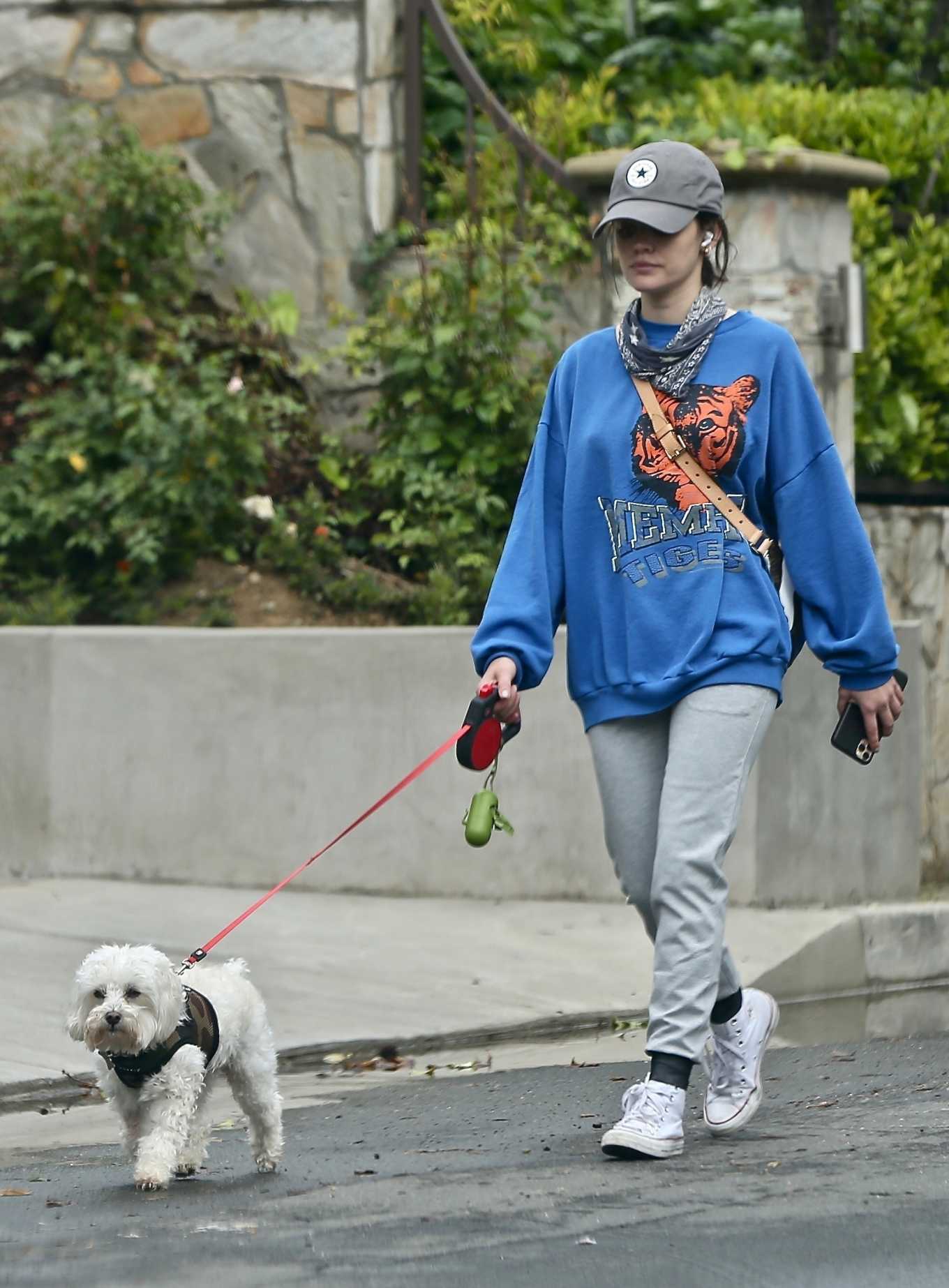 Lucy Hale â€“ Spotted while walking her dog Elvis in Los Angeles