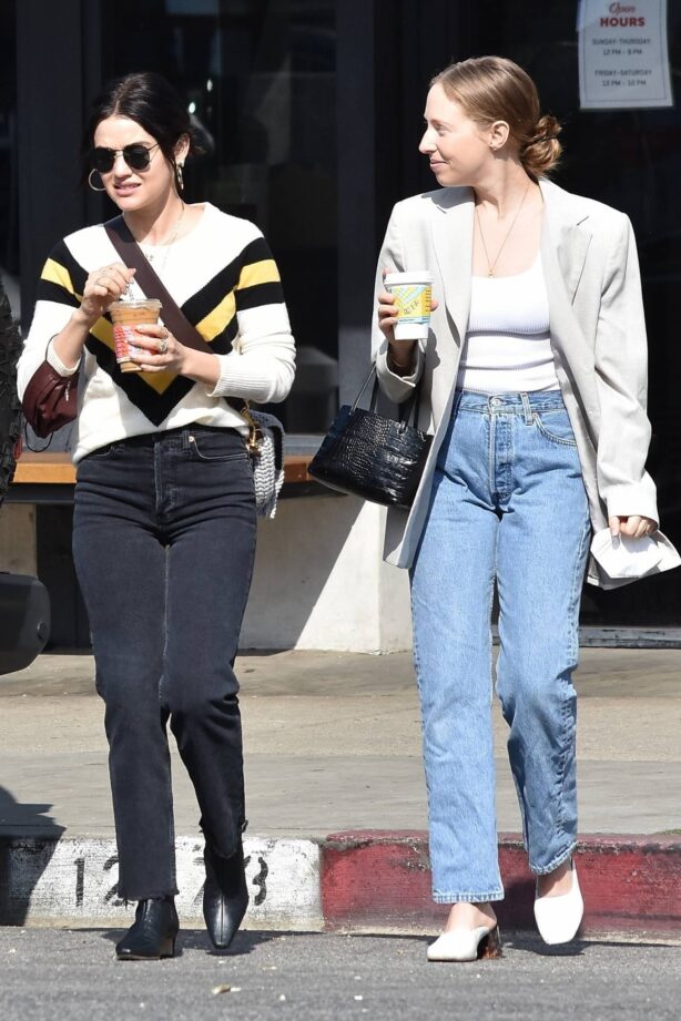 Lucy Hale - Steps out for coffee with a friend in Los Angeles