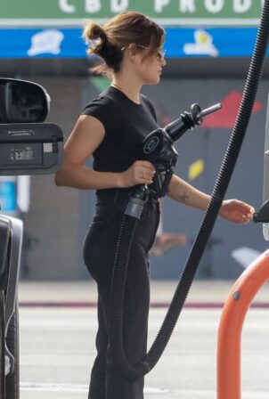 Lucy Hale - Stops for gas in Studio City