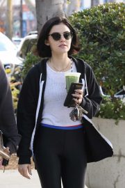 Lucy Hale - Stroll with a friend after their work out in Los Angeles