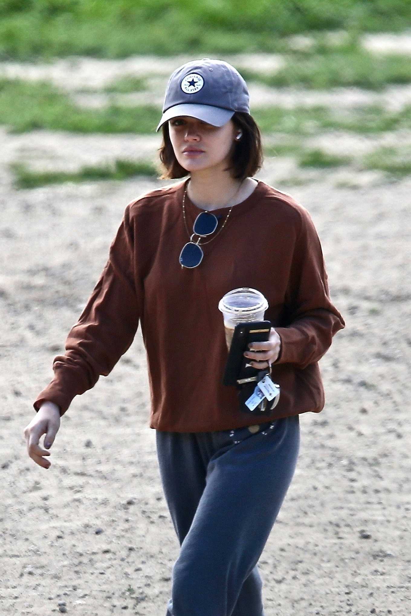 Lucy Hale â€“ Takes her dog Elvis to a local park in Los Angeles