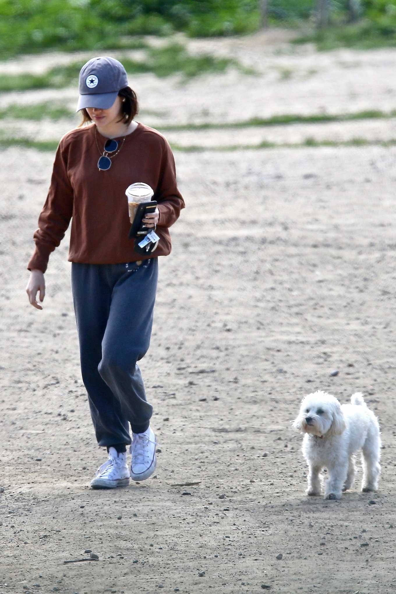 Lucy Hale â€“ Takes her dog Elvis to a local park in Los Angeles