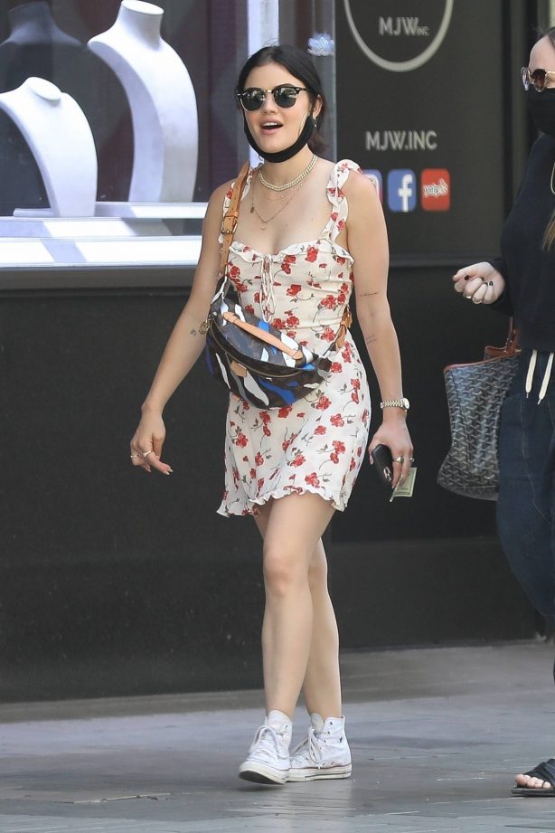 Lucy Hale - Walking around the Jewelry District in Los Angeles