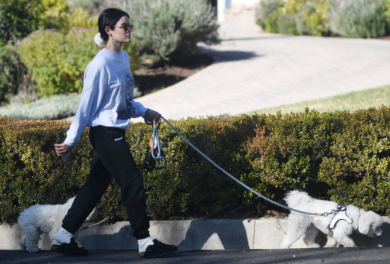 Lucy Hale 2022 : Lucy Hale – Walking her two dogs Elvis and Ethel in Hollywood Hills-01