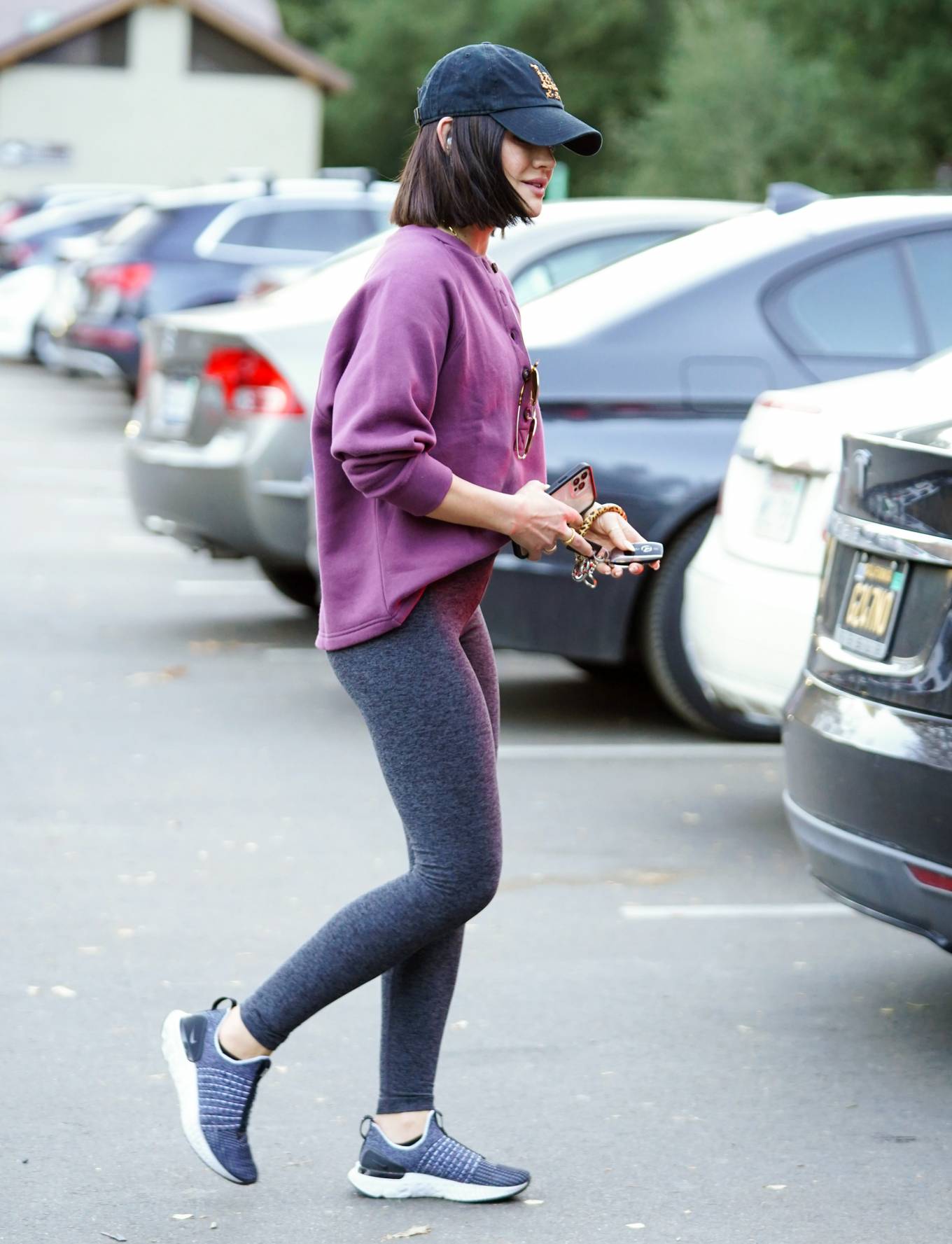 Lucy Hale 2022 : Lucy Hale – Wears a purple sweater and tights in Los Angeles-13