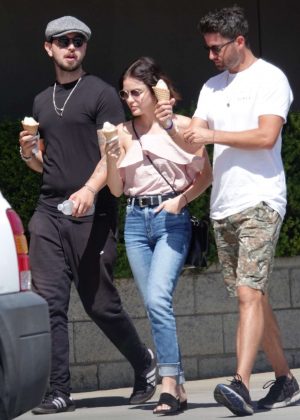Lucy Hale with Paul Khoury at Mendocino Farms Market in Sherman Oaks