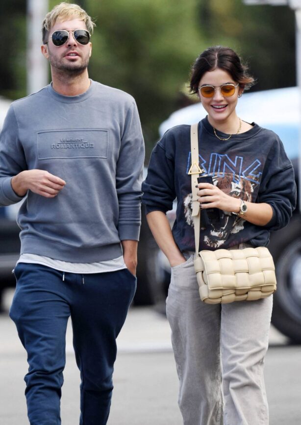 Lucy Hale - With producer Jordan Kuker having lunch together in Los Angeles