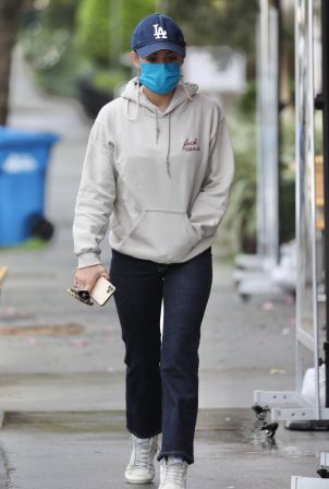 Lucy Hale - Wore a hoodie out in Los Angeles