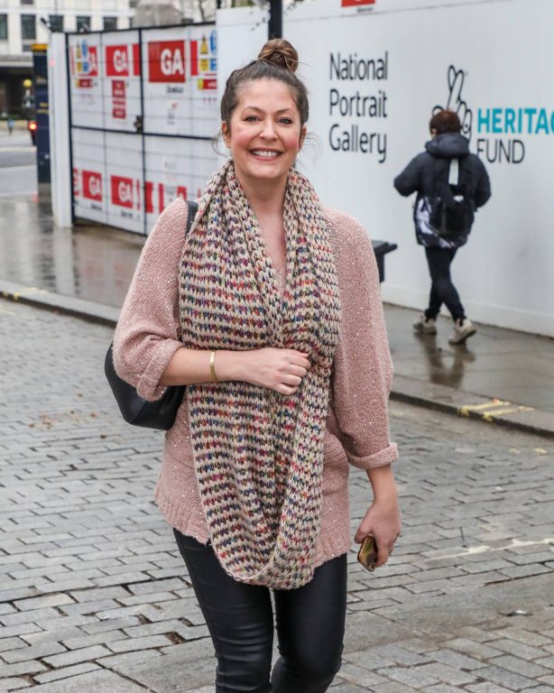Lucy Horobin - Seen arriving at the Global Radio Studios in London