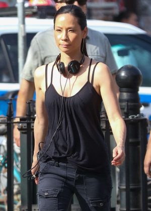 Lucy Liu heads to the set of 'Elementary' in West Village