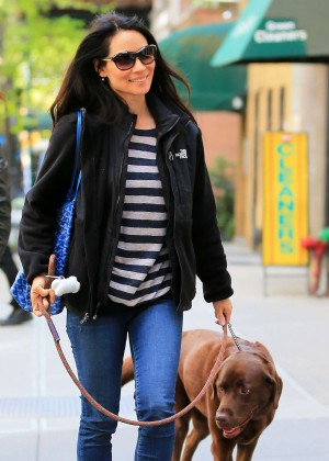 Lucy Liu - Walking her Dog in New York City
