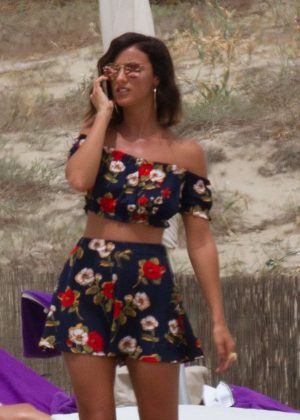 Lucy Mecklenburgh at the beach in Ibiza