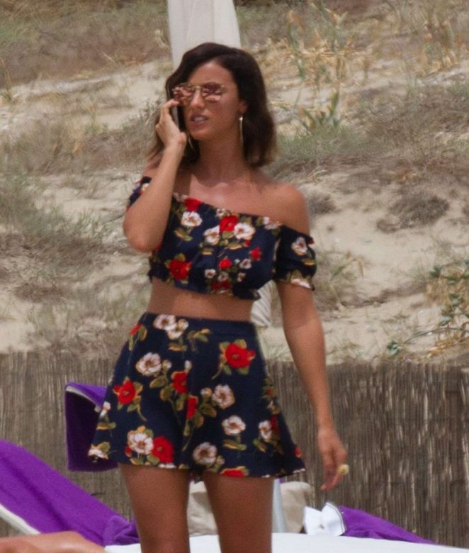 Lucy Mecklenburgh at the beach in Ibiza