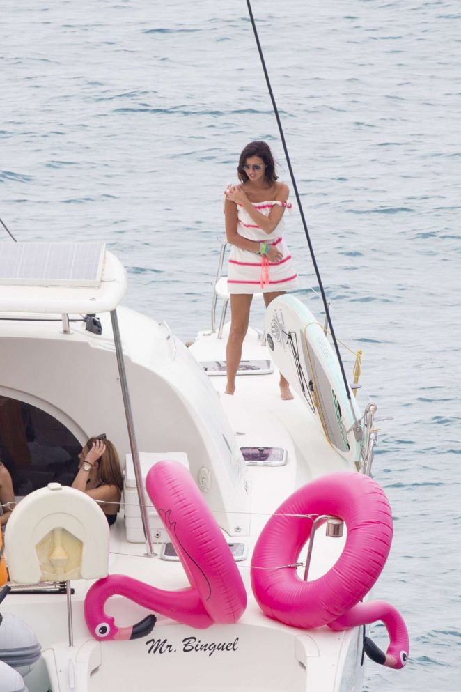 Lucy Mecklenburgh on a yacht in Ibiza
