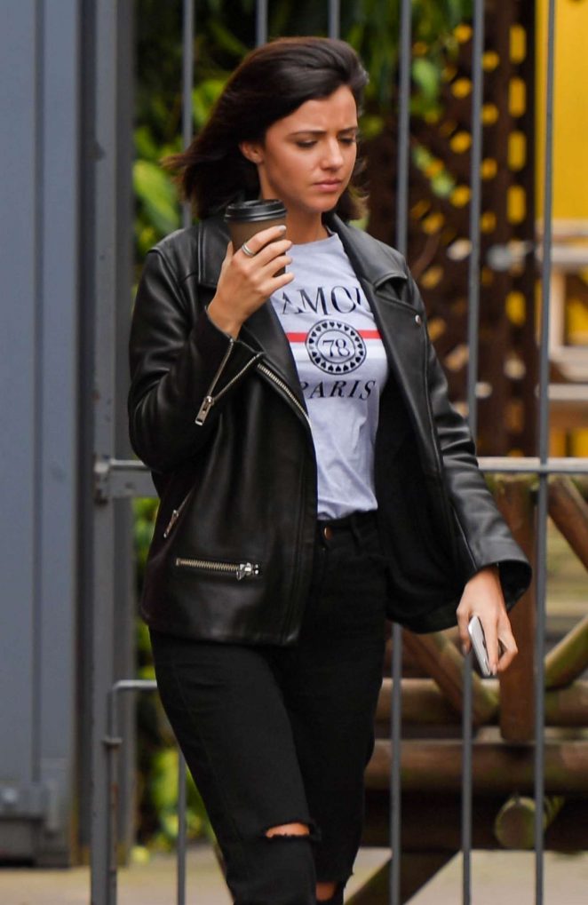 Lucy Mecklenburgh out for lunch in Manchester