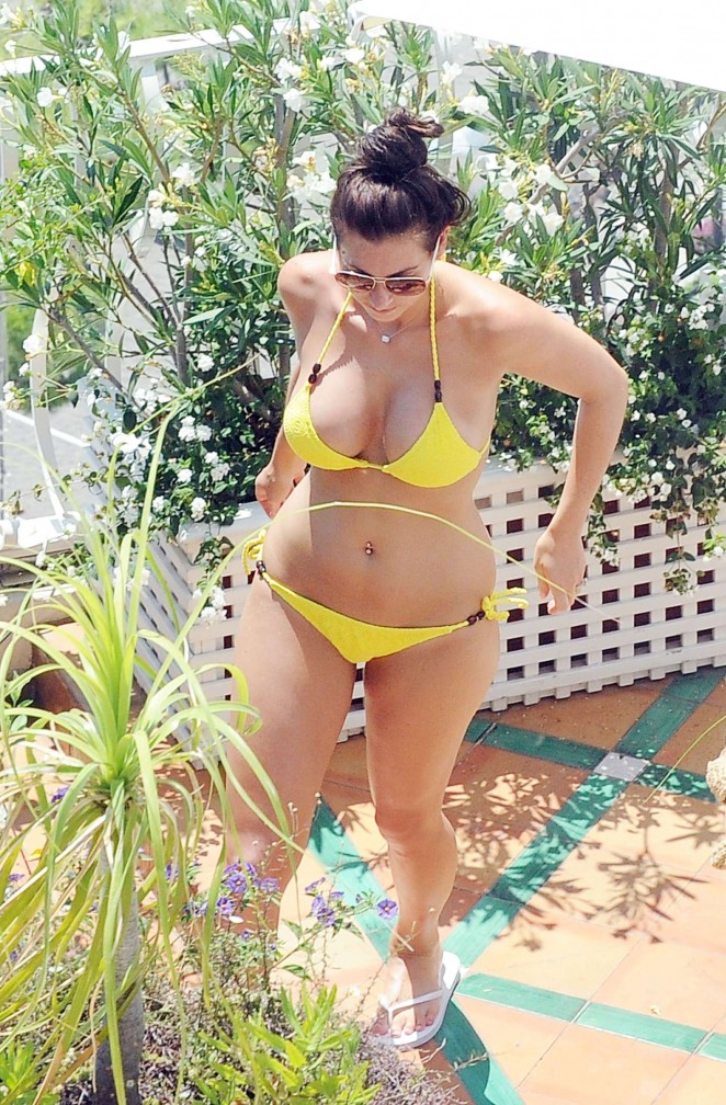 Luisa Zissman in Yellow Bikini in Italy