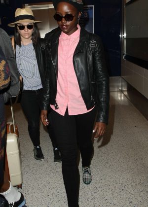 Lupita Nyong'o Arrives at LAX Airport in Los Angeles