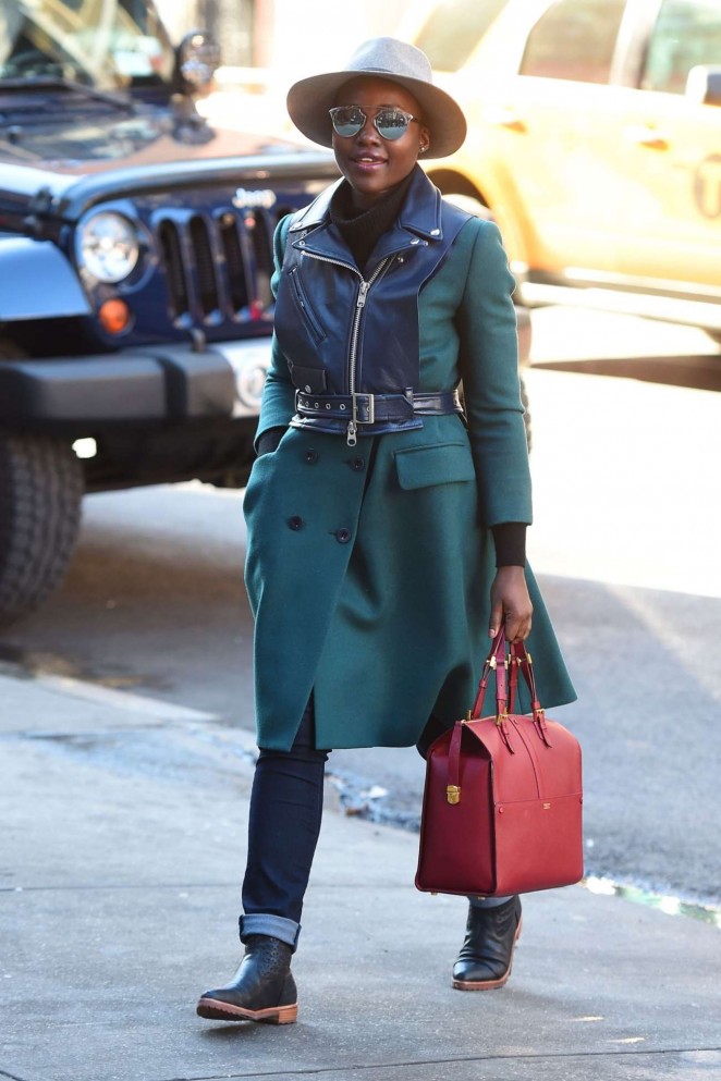 Lupita Nyongo - Arriving at the Publich Theatre in New York