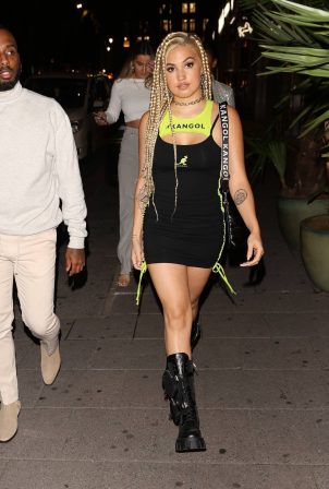 Mabel looks - Night out in a Kangol minidress in London