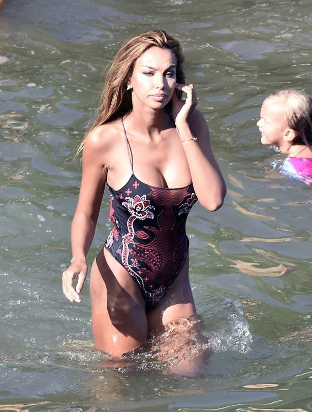 Madalina Ghenea - Spotted wearing swimsuit on her holiday in Portofino